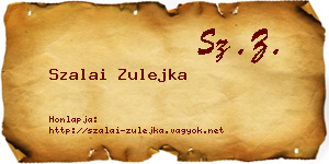 Szalai Zulejka névjegykártya